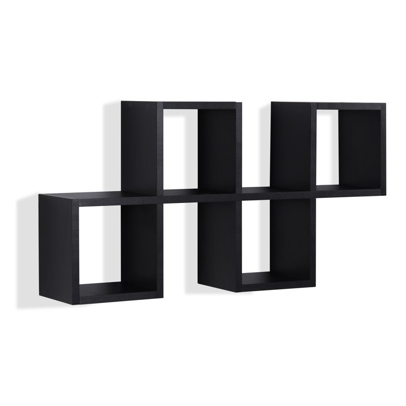 Tablette murale réversible à 4 cubes Duppstadt, Noir