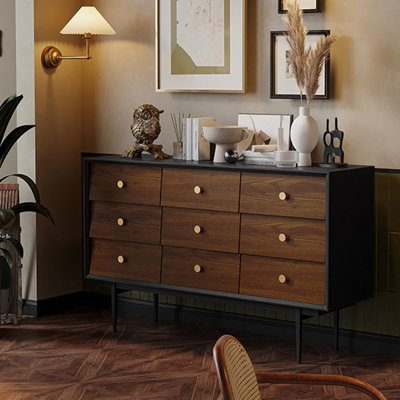 Commode d'appoint scandinave en bois massif