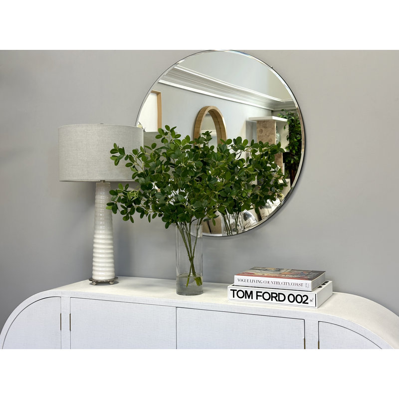 Nature's Elegance Faux Boxwood Plant in Glass Vase