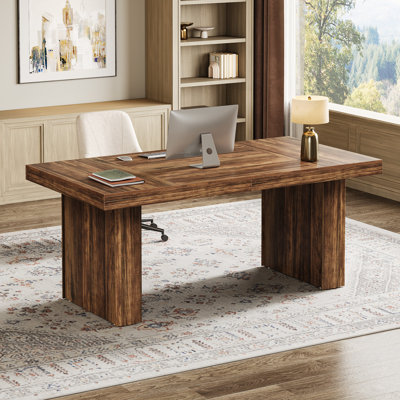63" W Executive Desk with Pedestal Base