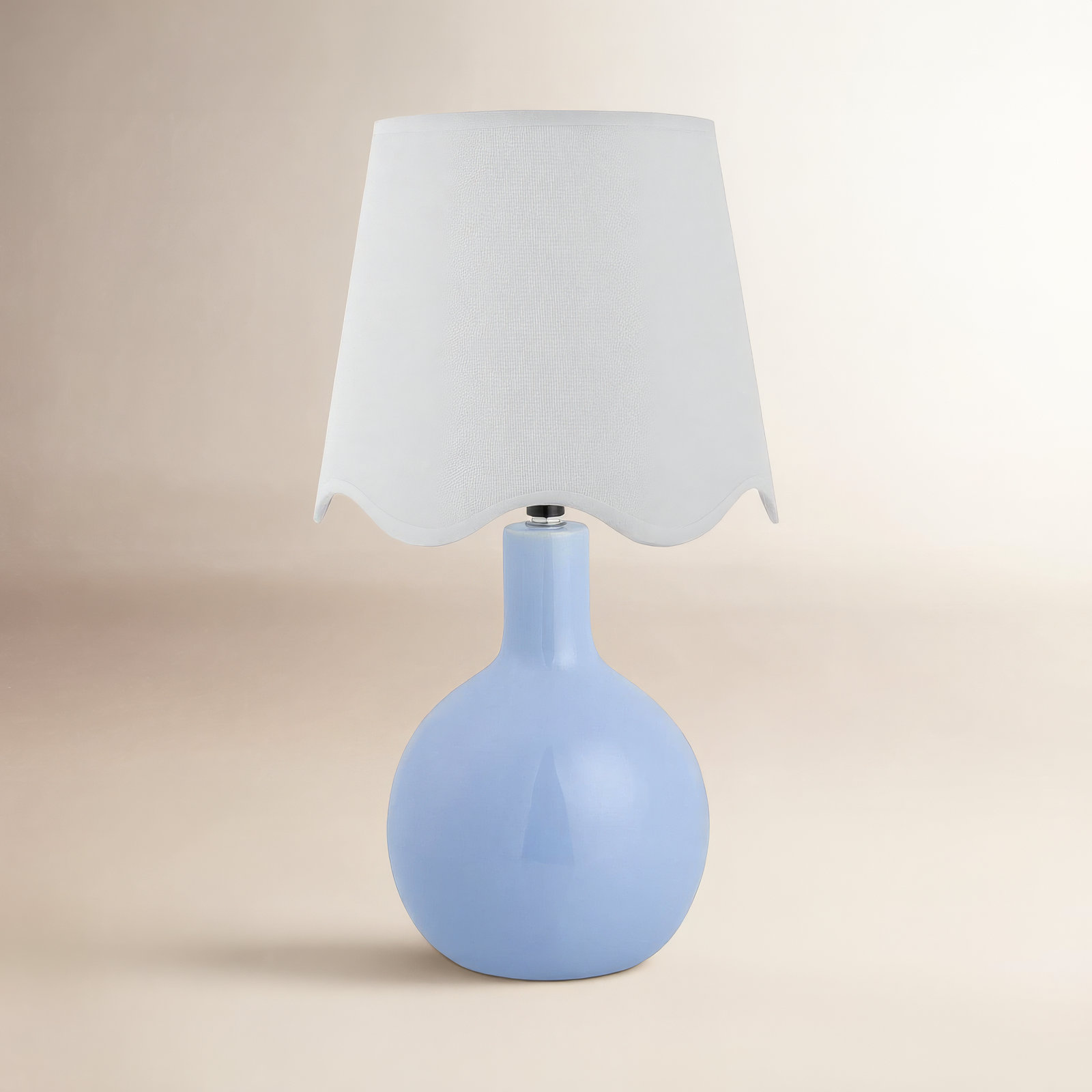 Maura Accent Table Lamp, Blue, White, 15"H x 9"W x 9"D