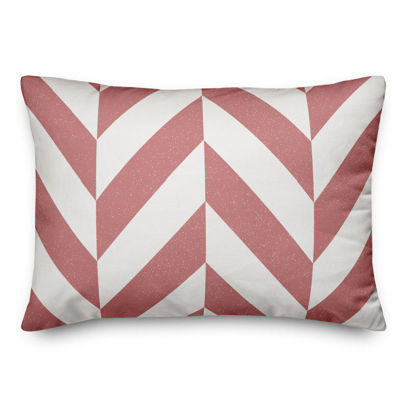 Chevron Outdoor Throw Pillow, Pink