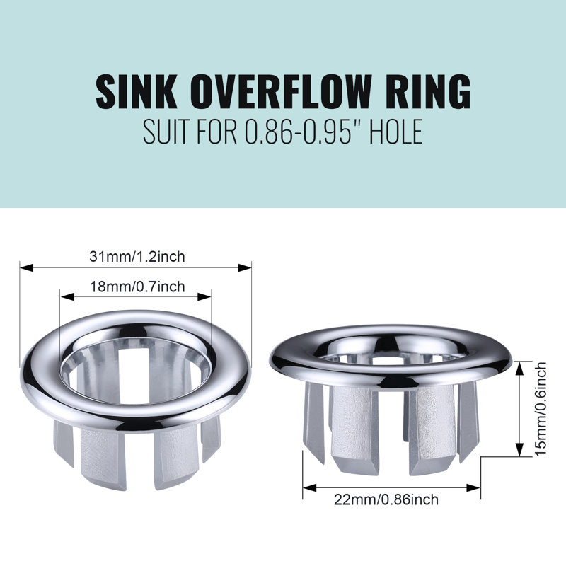 Sink Overflow Ring, Chrome