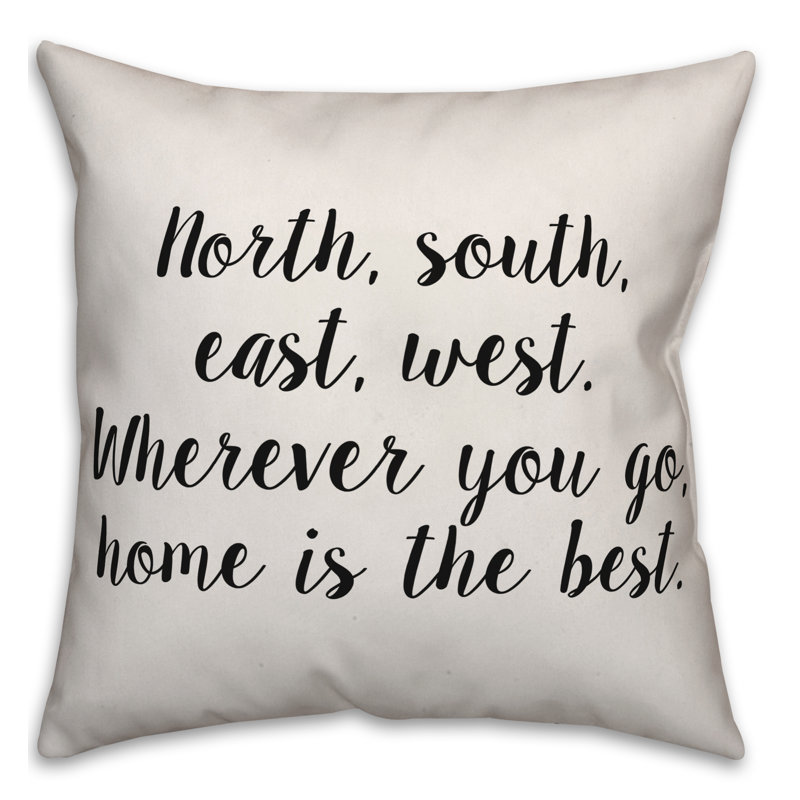 Coussin Home Is Best, 16 po x 1 po
