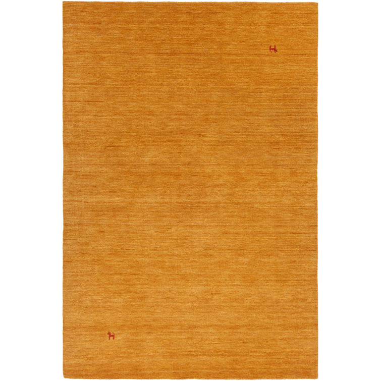 Tapis doré en laine noué à la main Stockstill