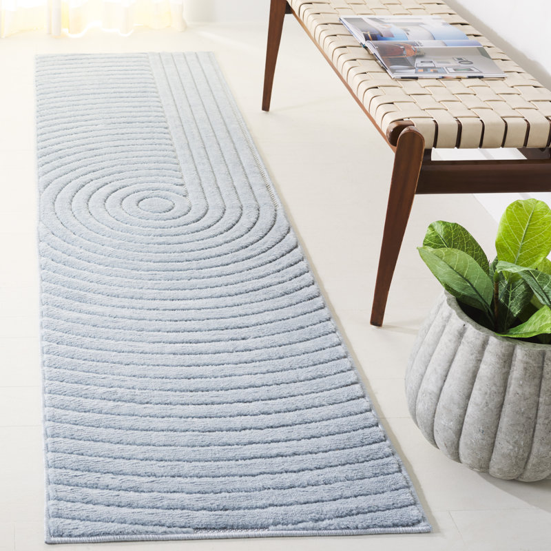 Tapis bleu Selena 674, Tapis de couloir 2 pi 2 po x 8 pi