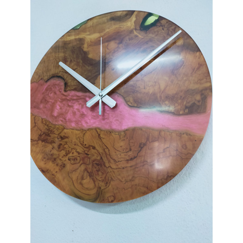 14 Inch Diameter, Resin Wall Clock, Wall Clock, Wood Clock, Wall Decor, Wooden Clock, Large Wall Clock, Large Wall Clock,