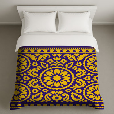 Yellow Floral Ornament Duvet Covers