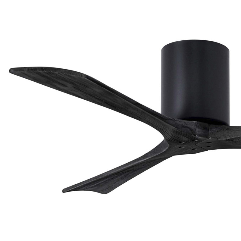 Ventilateur de plafond à 3 pales Olivier, Noir mat, Noir mat, 52"