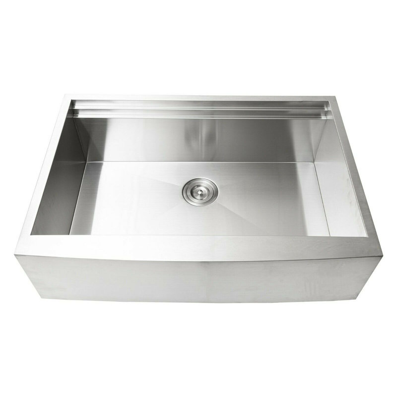 Évier de cuisine à tablier frontal simple avec accessoires pour PCs 6 pièces KBFmore