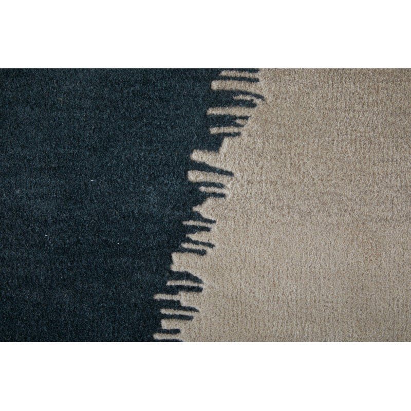 Katya Hand Tufted Wool Geometric Area Rug in Green/Brown/Ivory/Blue, Rectangle 8' x 10'