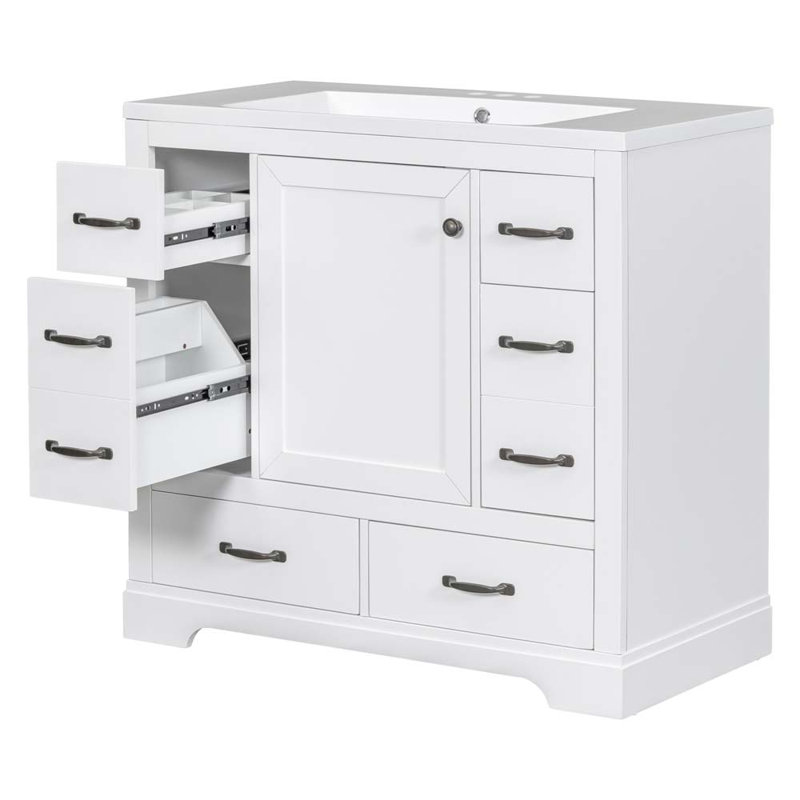 Meuble-lavabo simple 36 po avec lavabo blanc