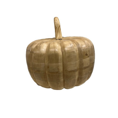 XL Pumpkin Sun-Bleached Mango Wood Décor