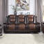 Canapé de luxe inclinable double avec porte-gobelets rabattables au centre 1 pièce-1822346147