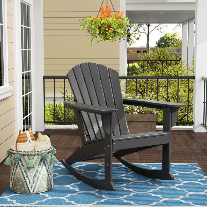 Chaise Adirondack berçante en PEHD Altura, Gris foncé