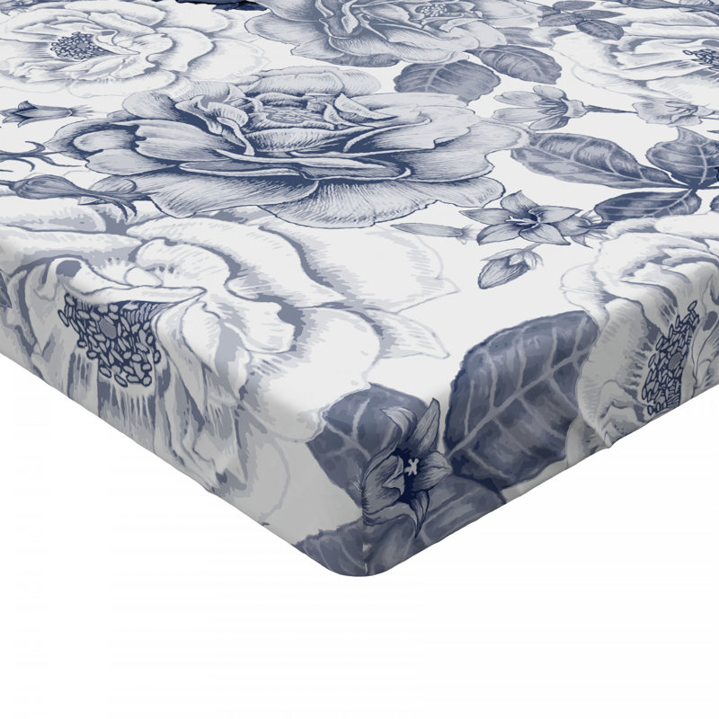 Microfiber Floral Fitted Sheet, Full Fitted Sheet