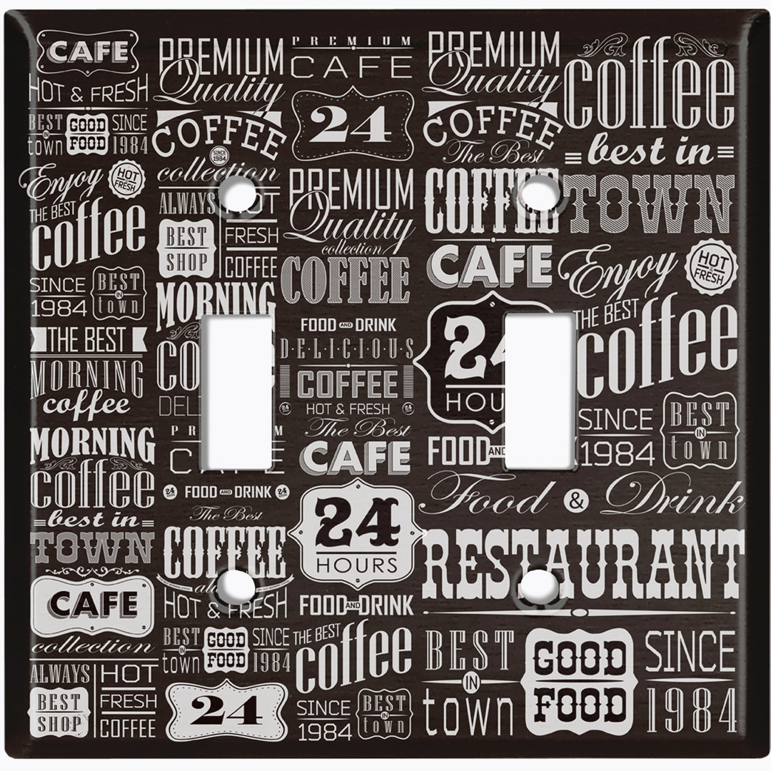 Food & Beverage 2 - Gang Toggle Light Switch Standard Wall Plate WorldAcc