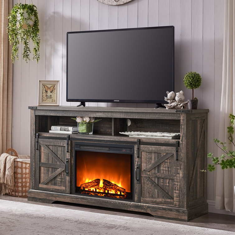 Gracie Oaks Highboy TV Stand With Fireplace For Tvs Up To 70 u0026 Reviews -  Wayfair Canada