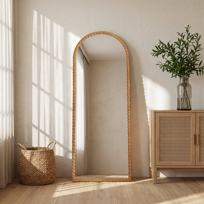 Miroir mural en bois sculpté, 65 po x 25 po, Arche