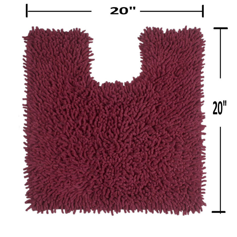 Heacock U-shaped 100% Cotton Non-Slip Contour Mat, Red