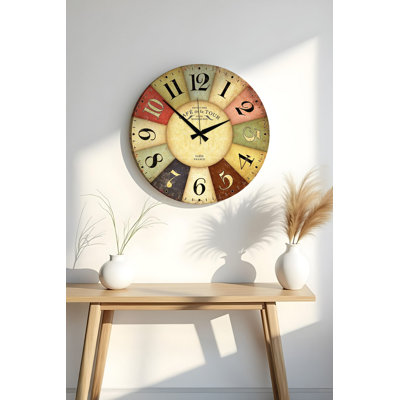 Horloge 19,7 po x 19,7 po Elegant 100% panneau de fibres à densité moyenne, épaisseur: 0,2 pouce | Parfait pour la décoration de la maison ou du bureau, le design élégant ajoute une touche moderne à n'importe quelle pièce