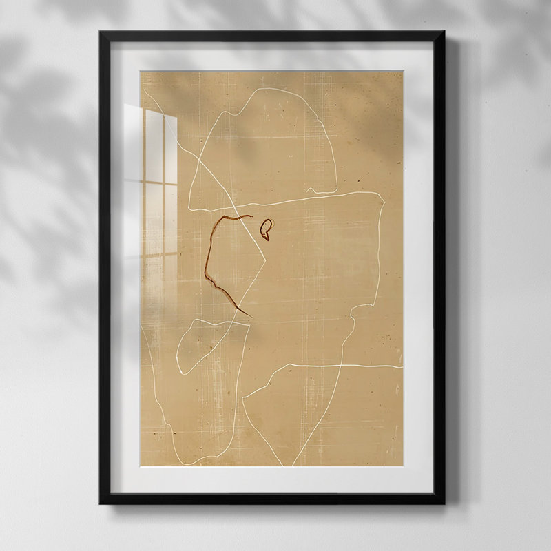 Sediments I, peinture encadrée sur papier, Noir