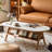 Log cream wind solid wood rock table