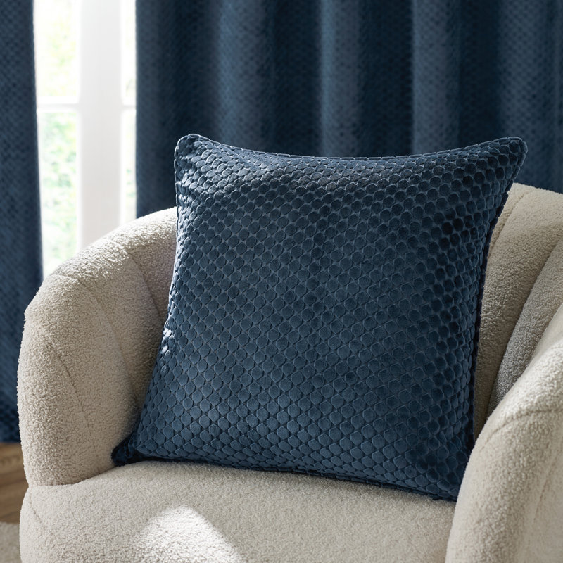 Neptune Geometric Square Throw Pillow Cover, Navy
