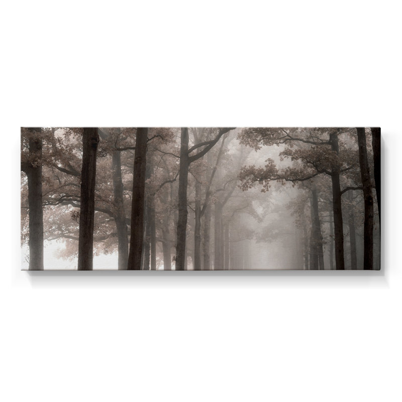 Misty Road - Toile tendue avec châssis - Prêt à accrocher, H 12 po x l 30 po