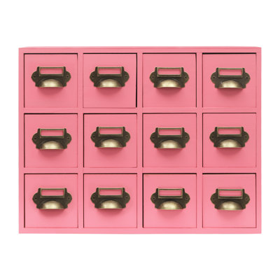 12 Drawers Wood Stackable Desk Organizer