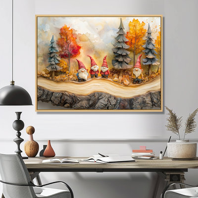 Autumn Gnomes Family Into The Woods III - Gnome Wall Art
