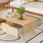 39'' Coffee Table, Mid Century Modern Coffee Table with Drawer & Shelf,-1312292159