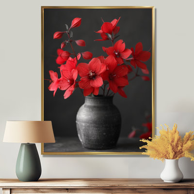 Décoration murale rouge et gris rétro fuchsia I - Fuschia