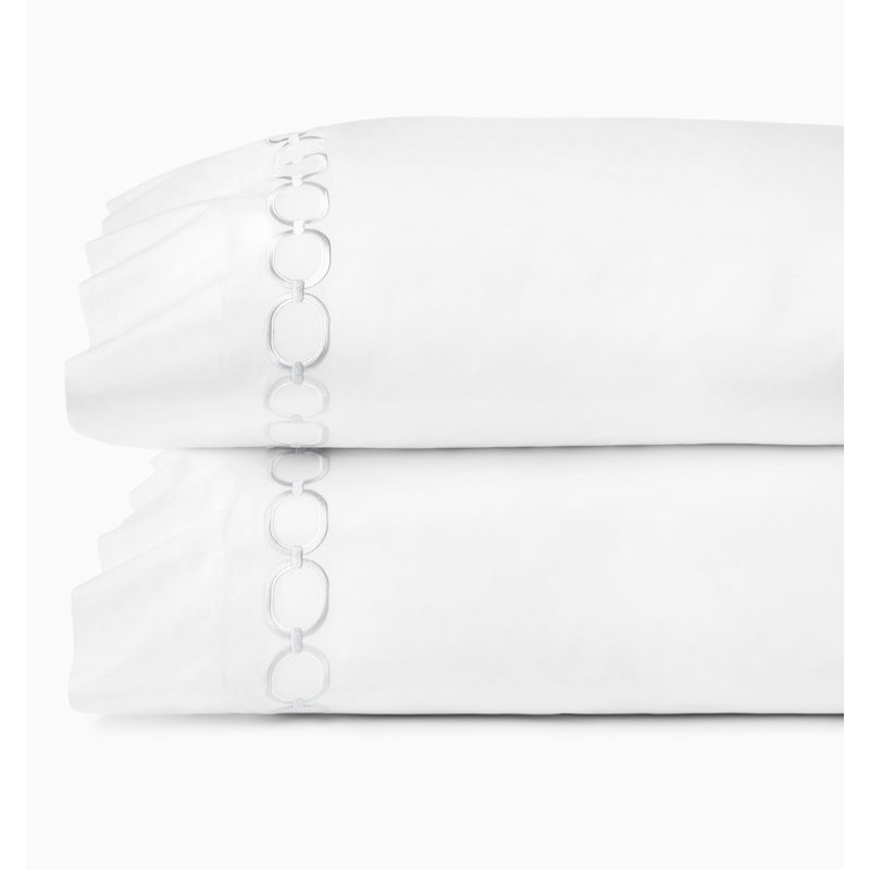Catena Percale Pillow Case, King, White/Lunar