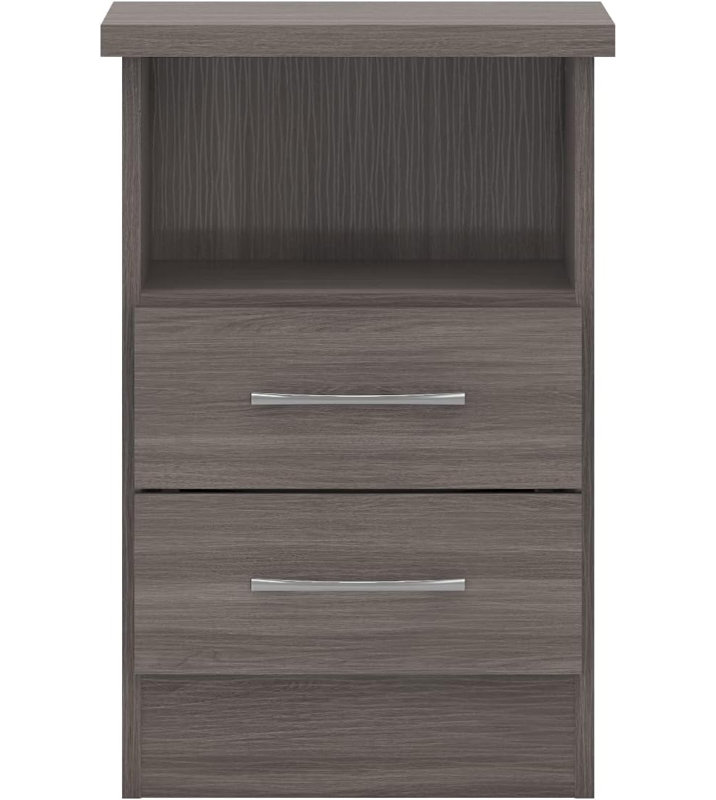 Cascio 2 Drawer Bedside Table, Black