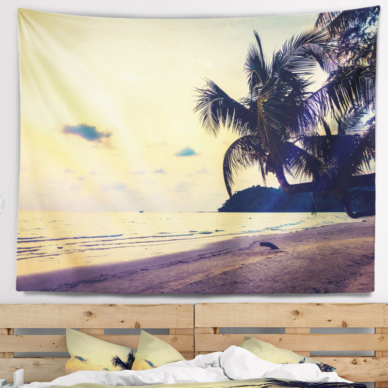 Tapisserie sapin de coco seascape silhouette, H 32 po x l 39 po