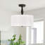 Plafonnier semi-encastré en tissu 3 lumières