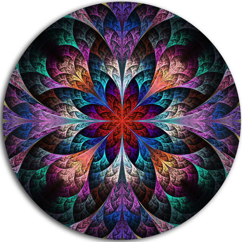 « multi color fractal pattern », impression sur métal, H 23 po x l 23 po x P 1 po