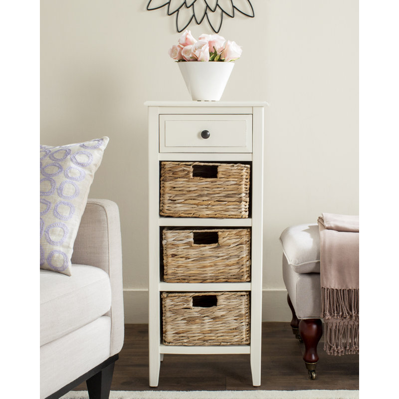 Silverview Solid Wood Chest of Drawers, Distressed White
