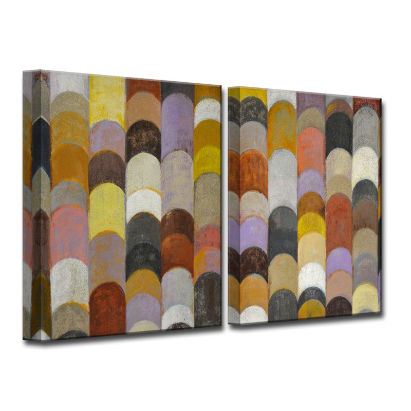 «Banded I / II» par Norman Wyatt Jr., ensemble de 2 reproductions sur toiles tendues, H 20 po x l 32 po x 1,5 po