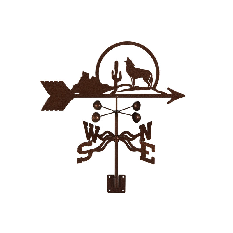 Coyote bovin avec girouette Cactus, Socle