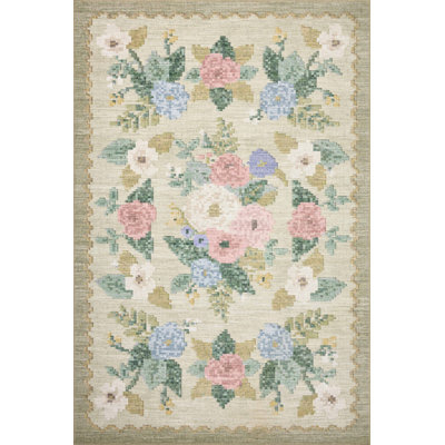 Wayfair Rifle Rugs Rifle Paper Co. x Loloi Rosa Ivory Area Rug & Reviews | Wayfair