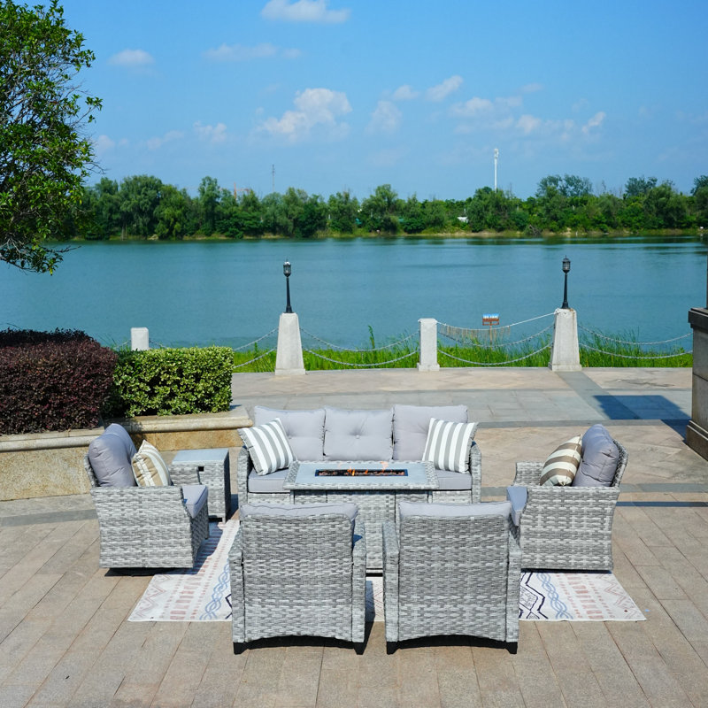 Braddon 7 - Person Patio Conversation Set with Cushions