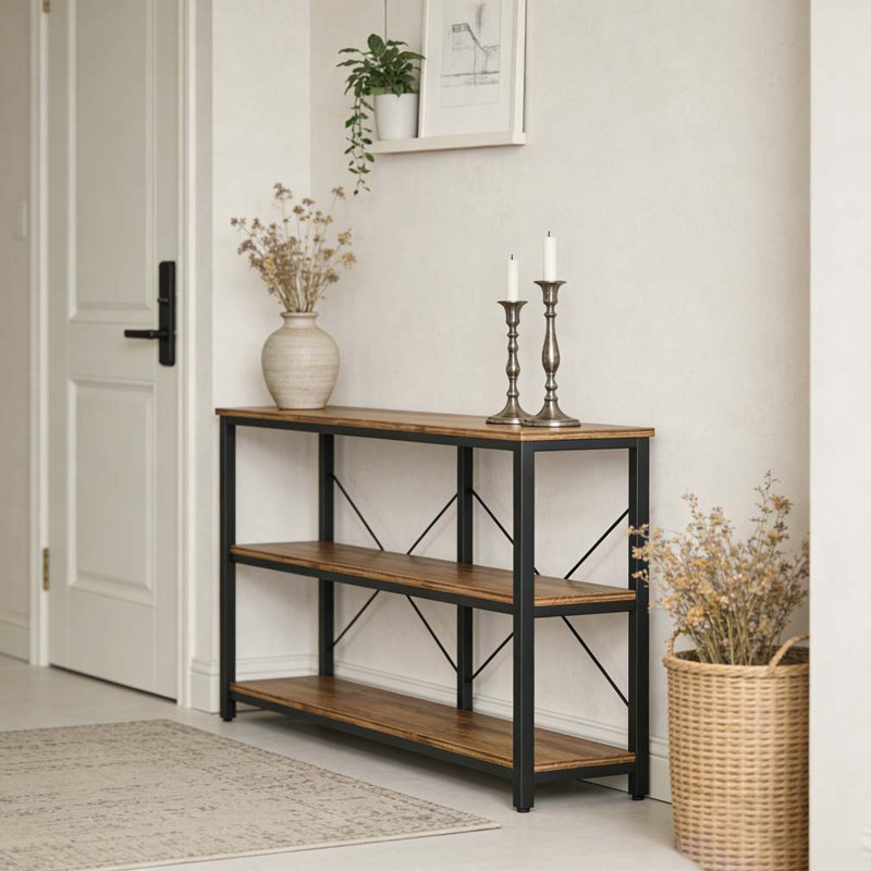 Console, canapé, Noir, brun rustique