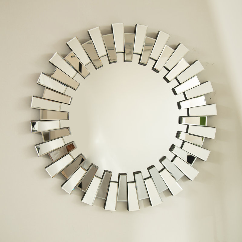 Élégant miroir de forme irrégulière pour salle de bain, chambre à coucher et plus - Cercle décoratif moderne, imperméable, finition argentée élégante