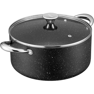 Large 12 Quart Nonstick Stock Pot with Lid, Induction Cooking Pot Soup Pot, Non-toxic and Oven Safe