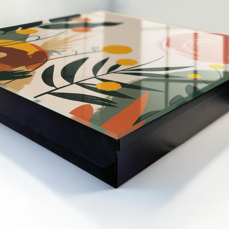 Key storage cabinet, Opens to the left, 30x30x5, White, Plant motifs, energetic colors, pleasant aura, 