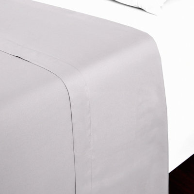 LuxuryCool California Flat Sheet - Hotel Collection Bedding, Extra Soft & Cooling Top Sheet - Wrinkle, Fade & Stain Resistant - Light Gray - Cal Size