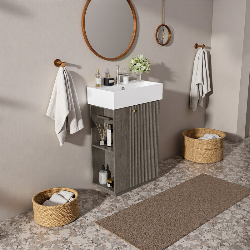 Meuble-lavabo 21,6 po avec lavabo en céramique