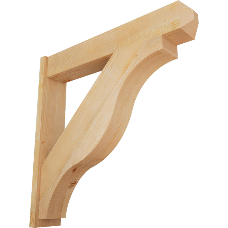 Persienne en bois rustique Funston Craftsman, P 44 po x H 44 po, Sapin Douglas de 8 po (sciage brut)